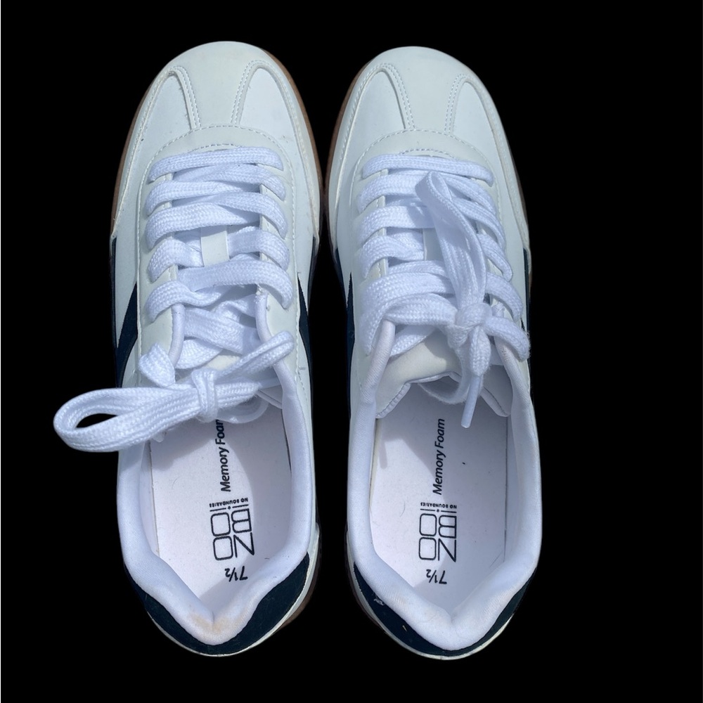 White and Navy Sneakers